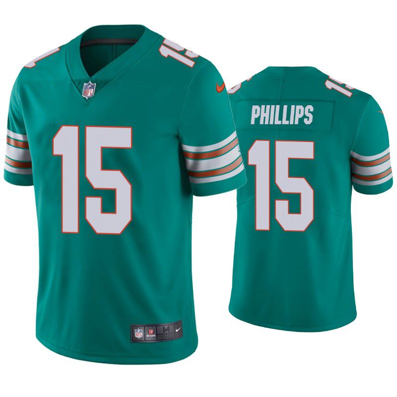 Men Miami Dolphins #15 Jaelan Phillips Nike Green Limited NFL Jersey->miami dolphins->NFL Jersey